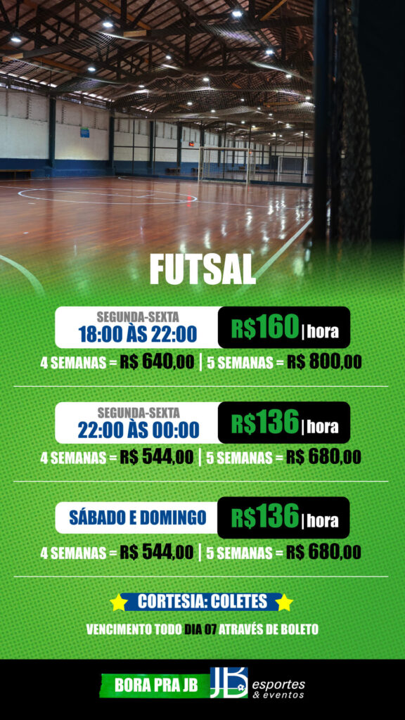 JB Preços 2026 - Futsal